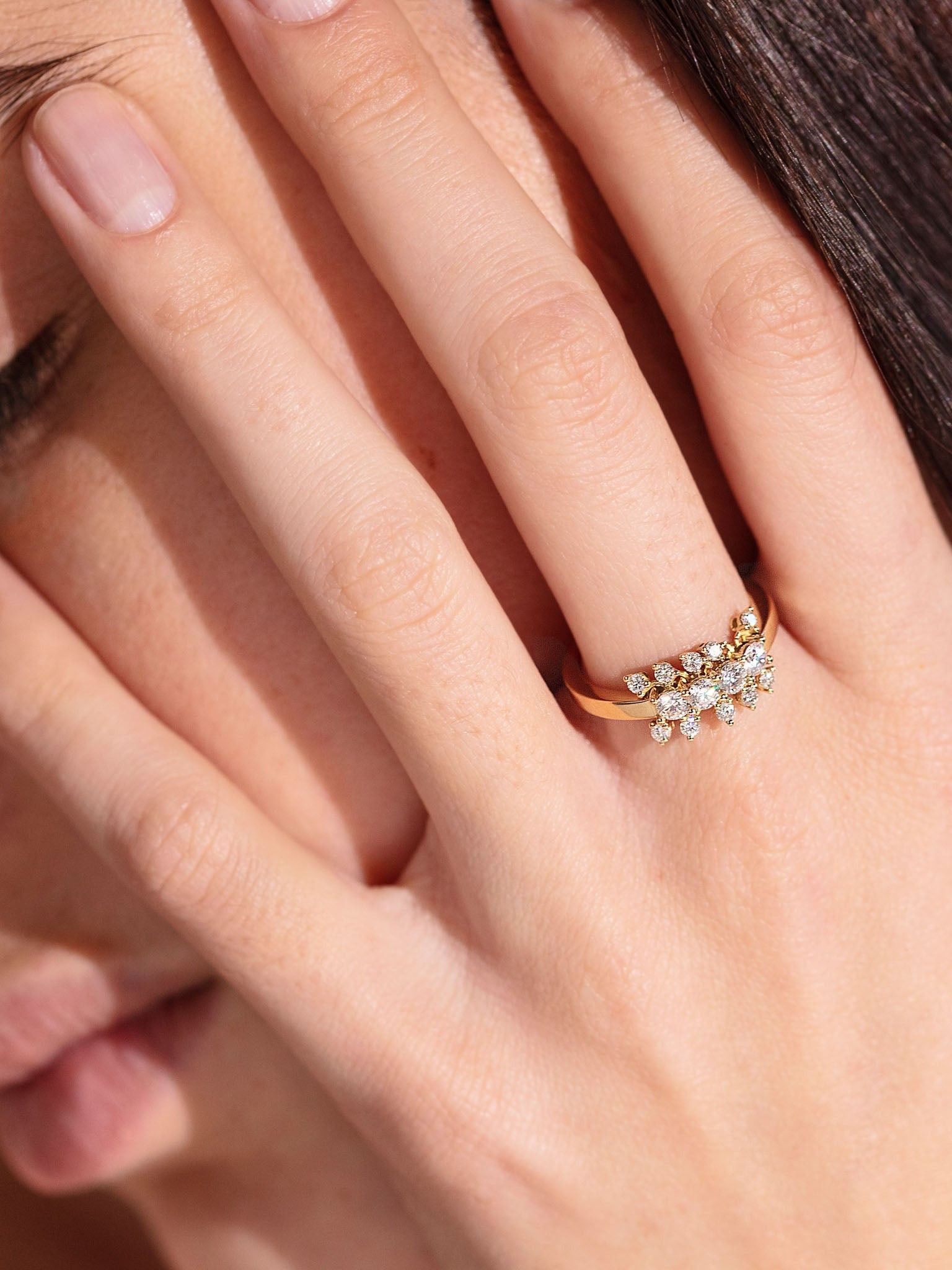 Dancing Diamonds multi-charm ring